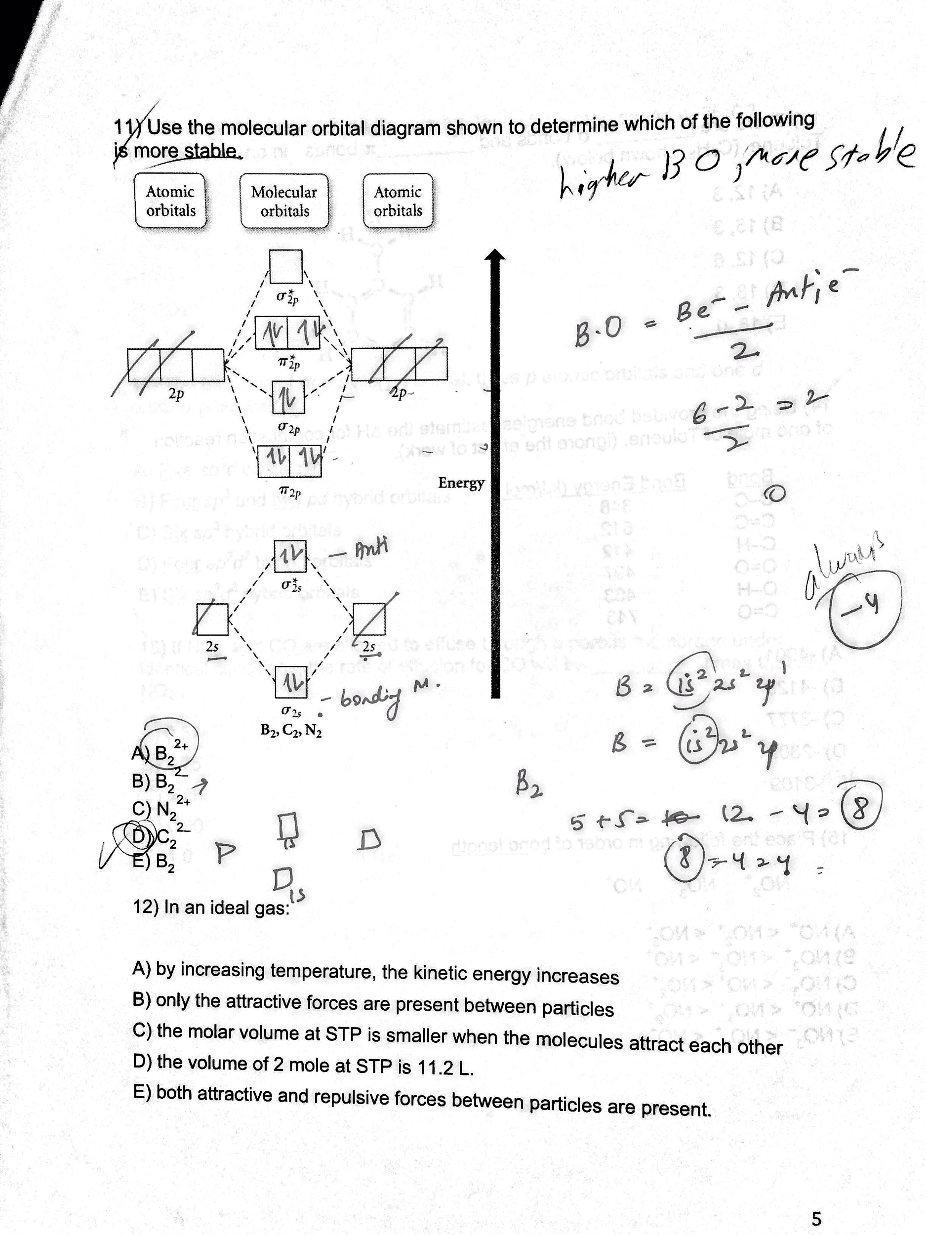Solved Use the molecular orbital diagram shown to determine | Chegg.com