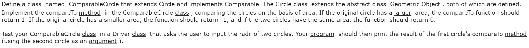 Solved In Java. The code for the Geometric Object & | Chegg.com