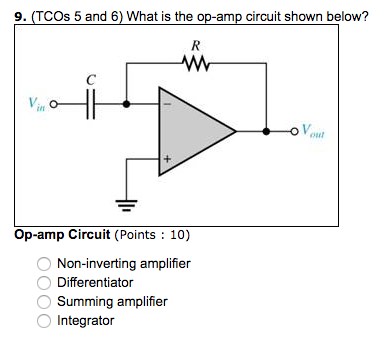 amplifier differentiator time shifter integrator
