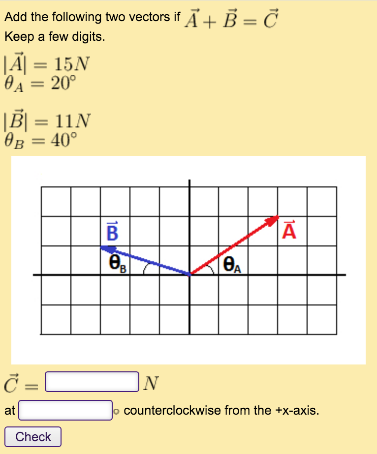 Solved Add The Following Two Vectors If A Vector B Vector = | Chegg.com