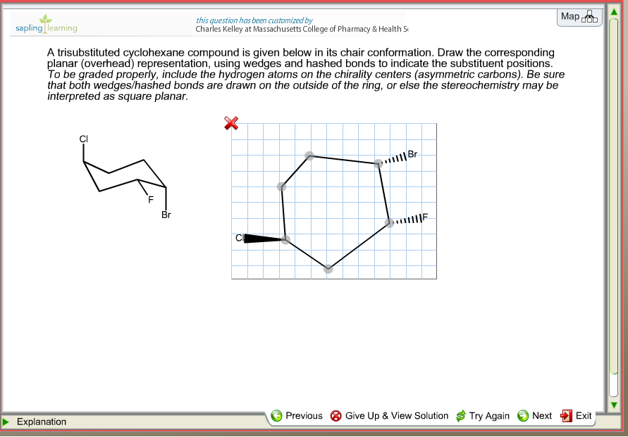 Solved A trisubstituted cyclohexane compound is given below
