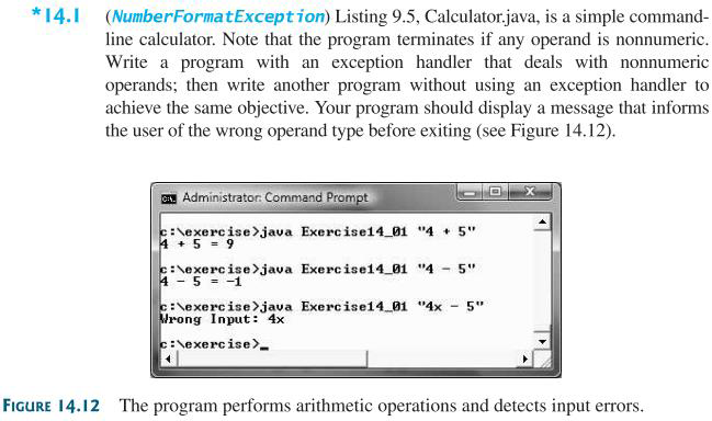 Solved (Number Format Exception) Listing 9.5, | Chegg.com