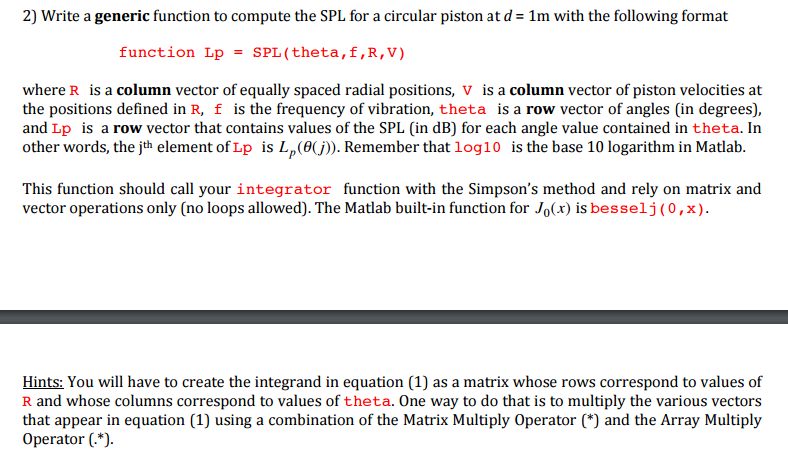 Write A Generic Function To Compute The SPL For A Chegg