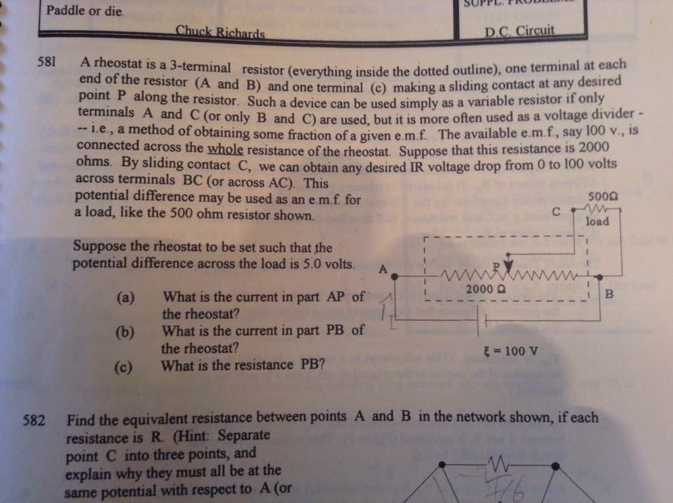 Solved A rheostat is a 3terminal resistor (everything