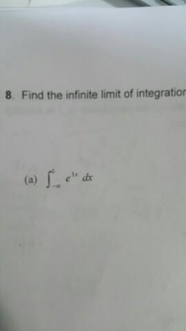 Solved Find the infinite limit of integration | Chegg.com