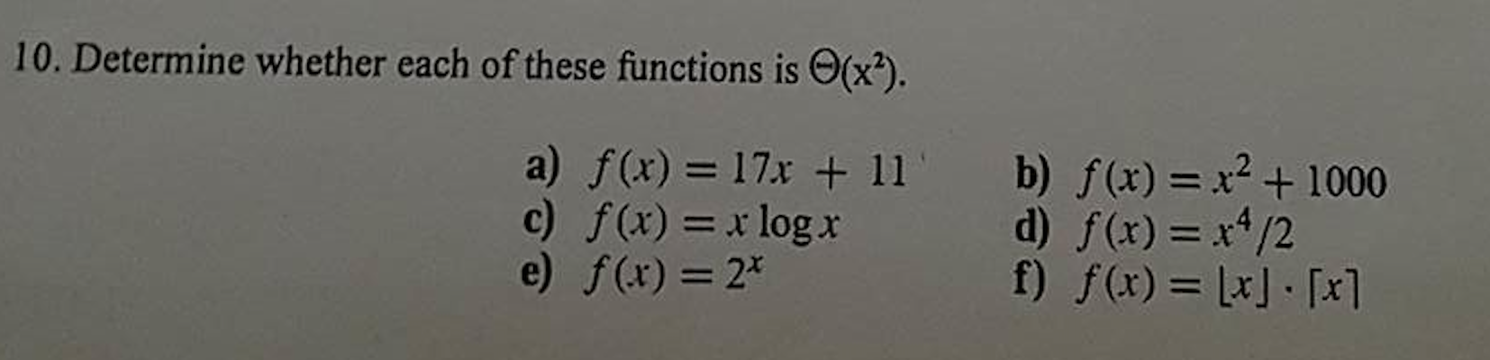 Solved Determine Whether Each Of These Functions Is | Chegg.com