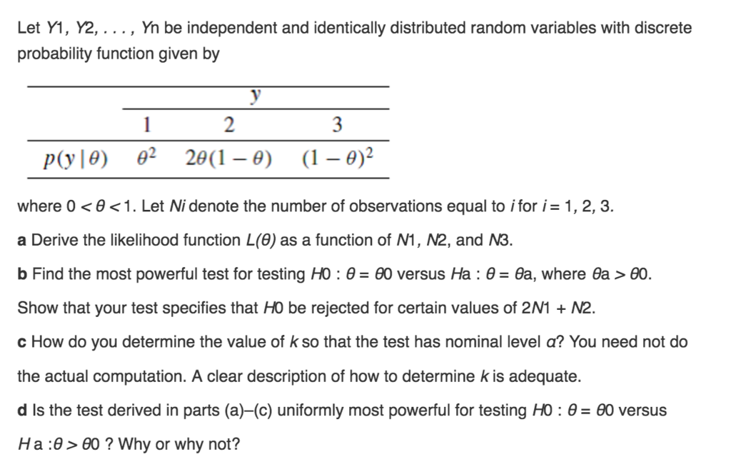 Let Y_1, Y_2, ..., Y_n be independent and identically | Chegg.com