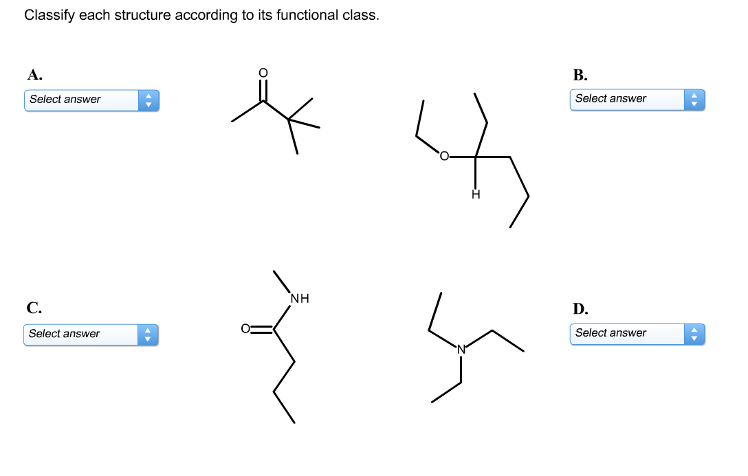 Solved Classify each structure according to its functional | Chegg.com