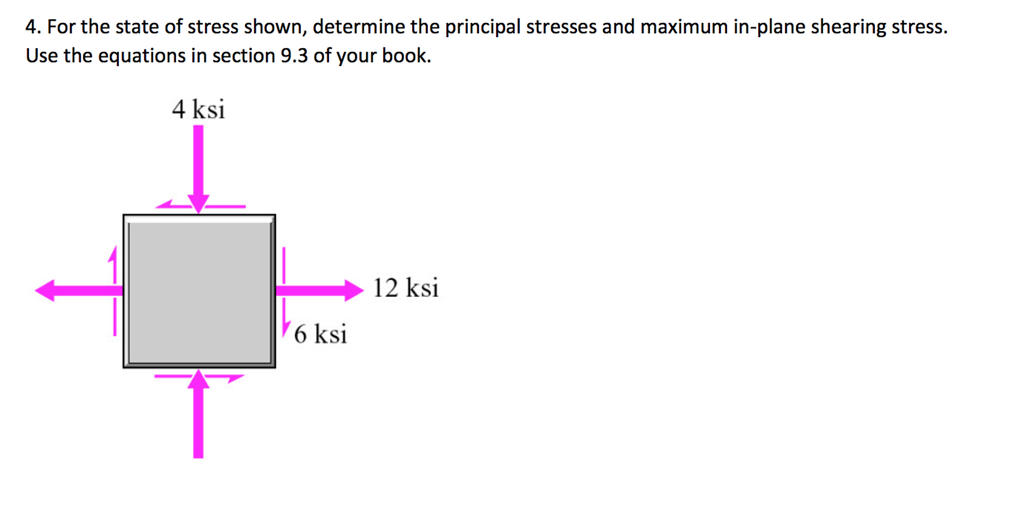 Solved For The State Of Stress Shown, Determine The | Chegg.com