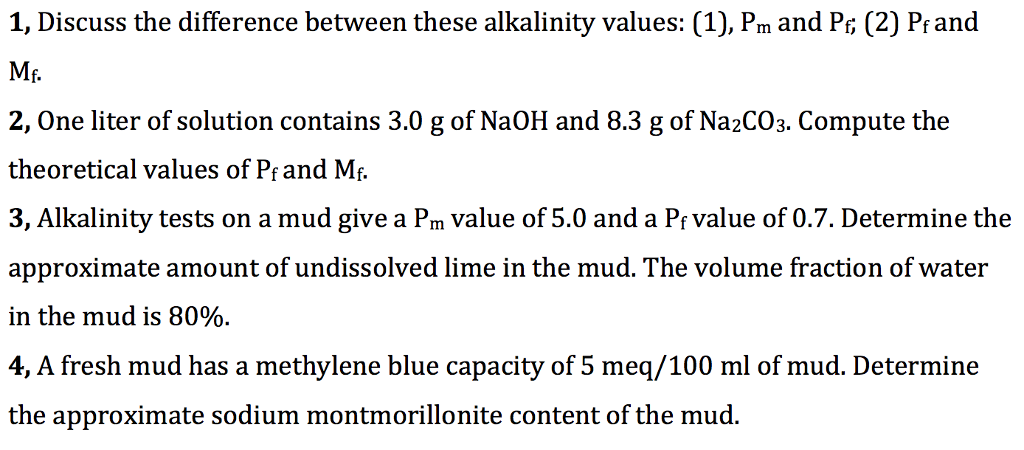 Solved 1, Discuss the difference between these alkalinity | Chegg.com