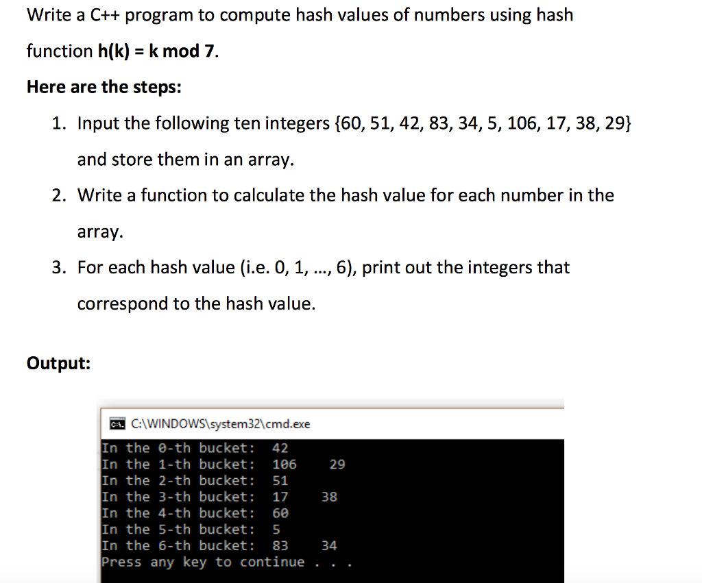 solved-write-a-c-program-to-compute-hash-values-of-numbers-chegg