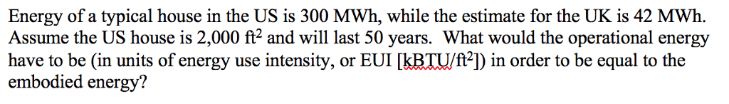 Solved Energy of a typical house in the US is 300 MWh, while | Chegg.com