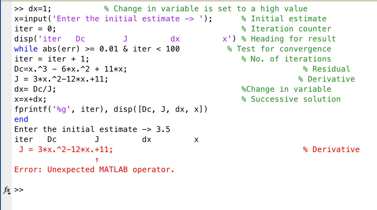 polytool matlab error calculation
