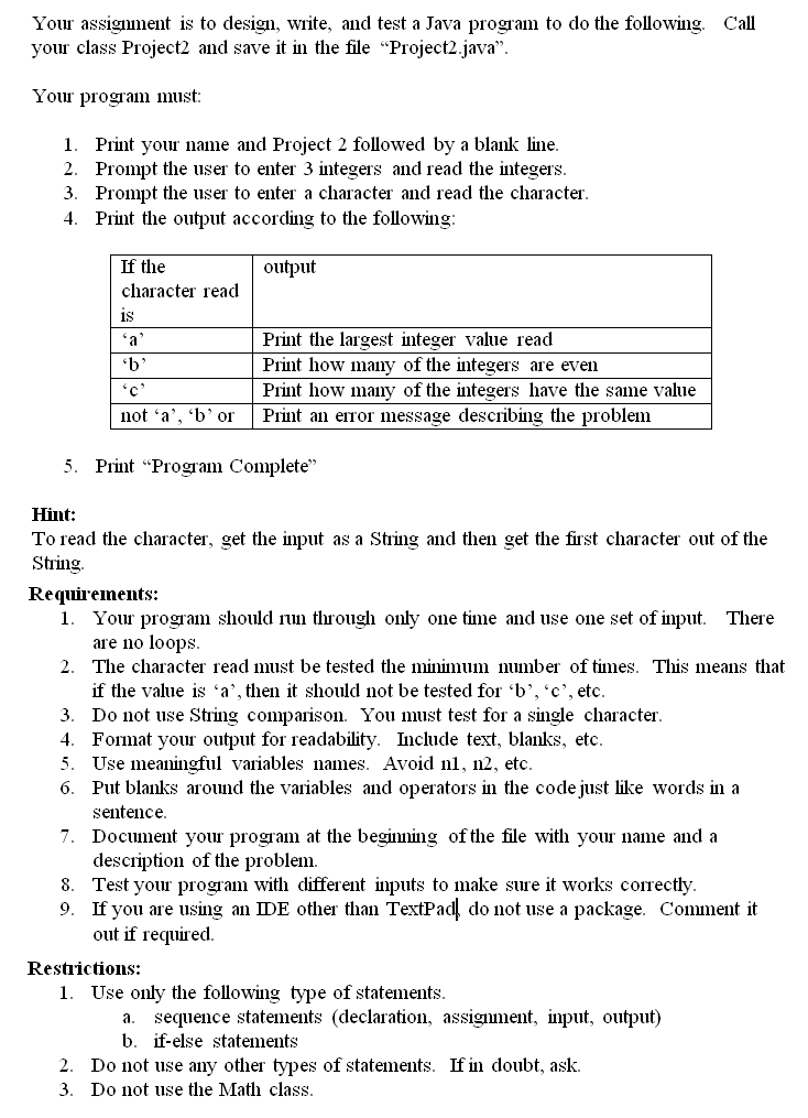 java test assignment