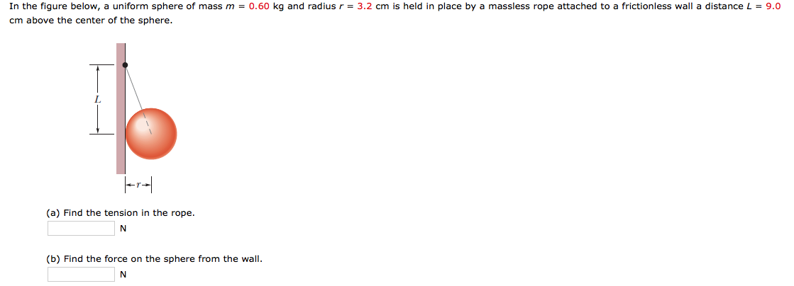 Solved In the figure below, a uniform sphere of mass m = | Chegg.com