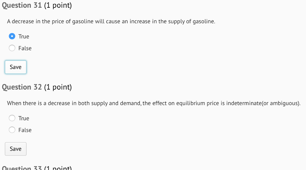 Solved Question 31 (1 point) A decrease in the price of | Chegg.com