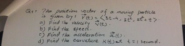 Solved The position vector of a moving particle is given | Chegg.com