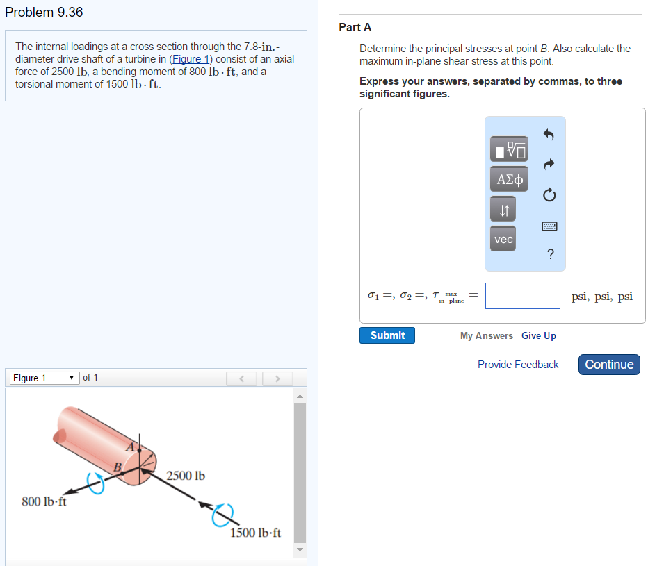 Solved The internal loadings at a cross section through the | Chegg.com