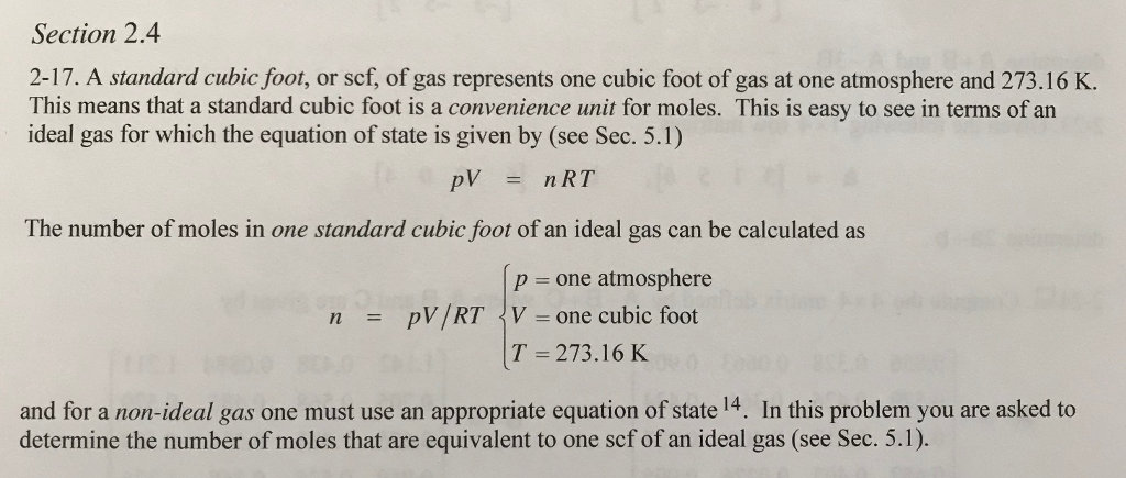 Scf Unit Solved Section 2.4 2-17. A standard cubic foot, or scf, of | Chegg.com