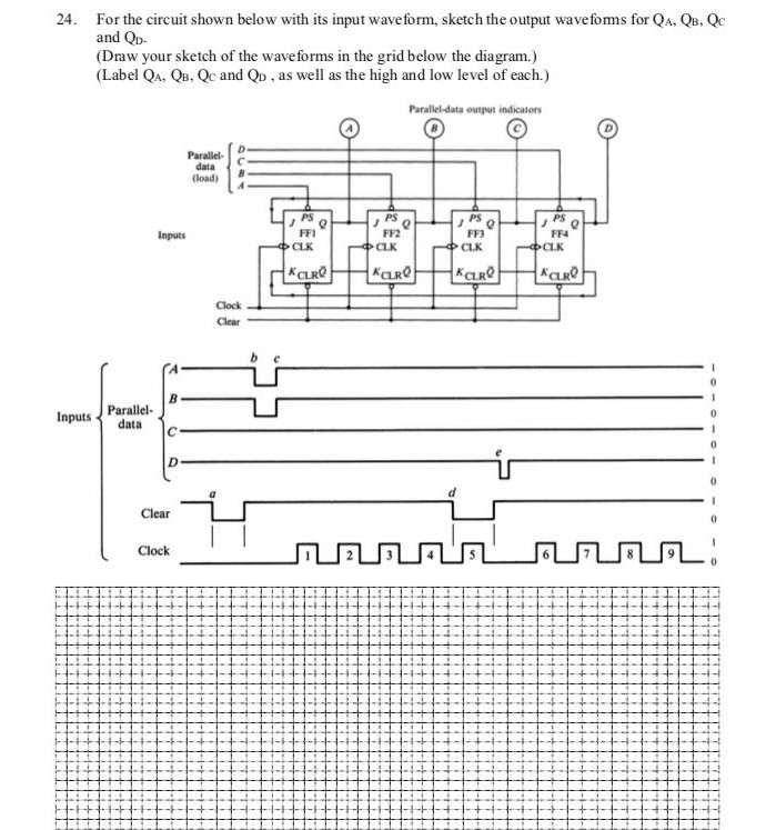 Solved 24. For the circuit shown below with its input | Chegg.com