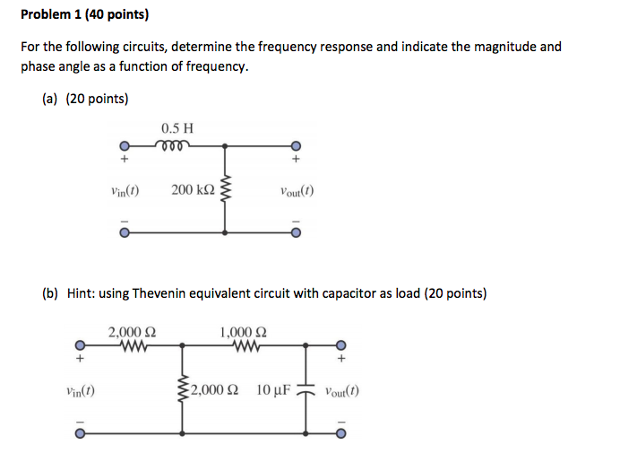 Solved For The Following Circuits, Determine The Frequency | Chegg.com