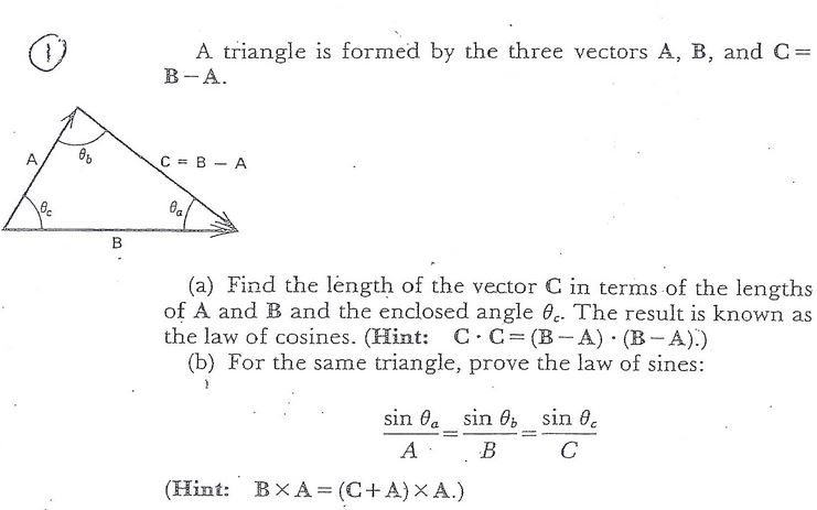 Solved ? A Triangle Is Formed By The Three Vectors A, B, And | Chegg.com