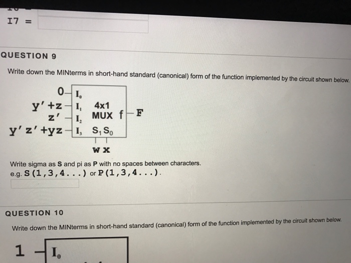 Solved Write down the MINterms in short-hand standard | Chegg.com