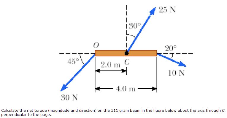 Solved Calculate The Net Torque (magnitude And Direction) On | Chegg.com