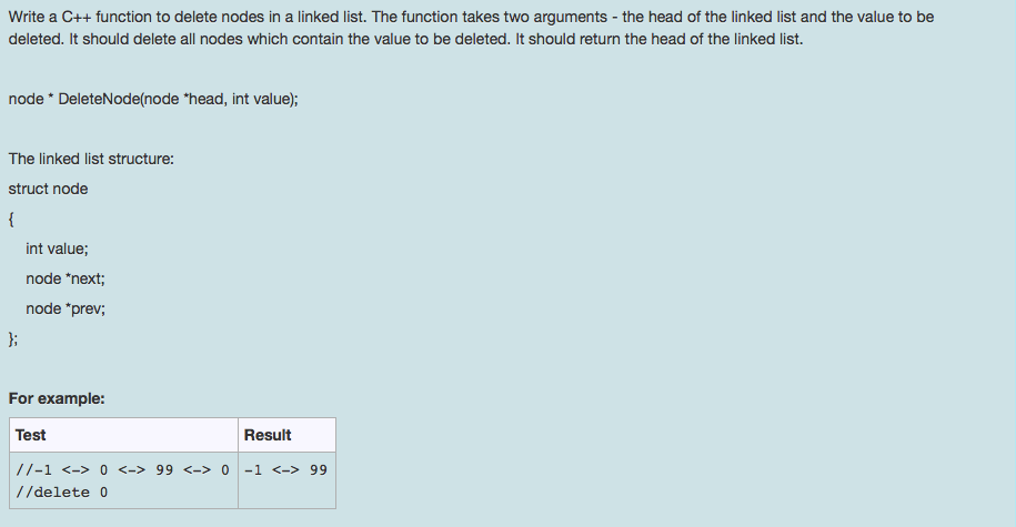Solved Write a C++ function to delete nodes in a linked | Chegg.com