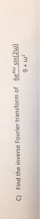 Solved Find The Inverse Fourier Transform Of 6e 4i Omega Chegg