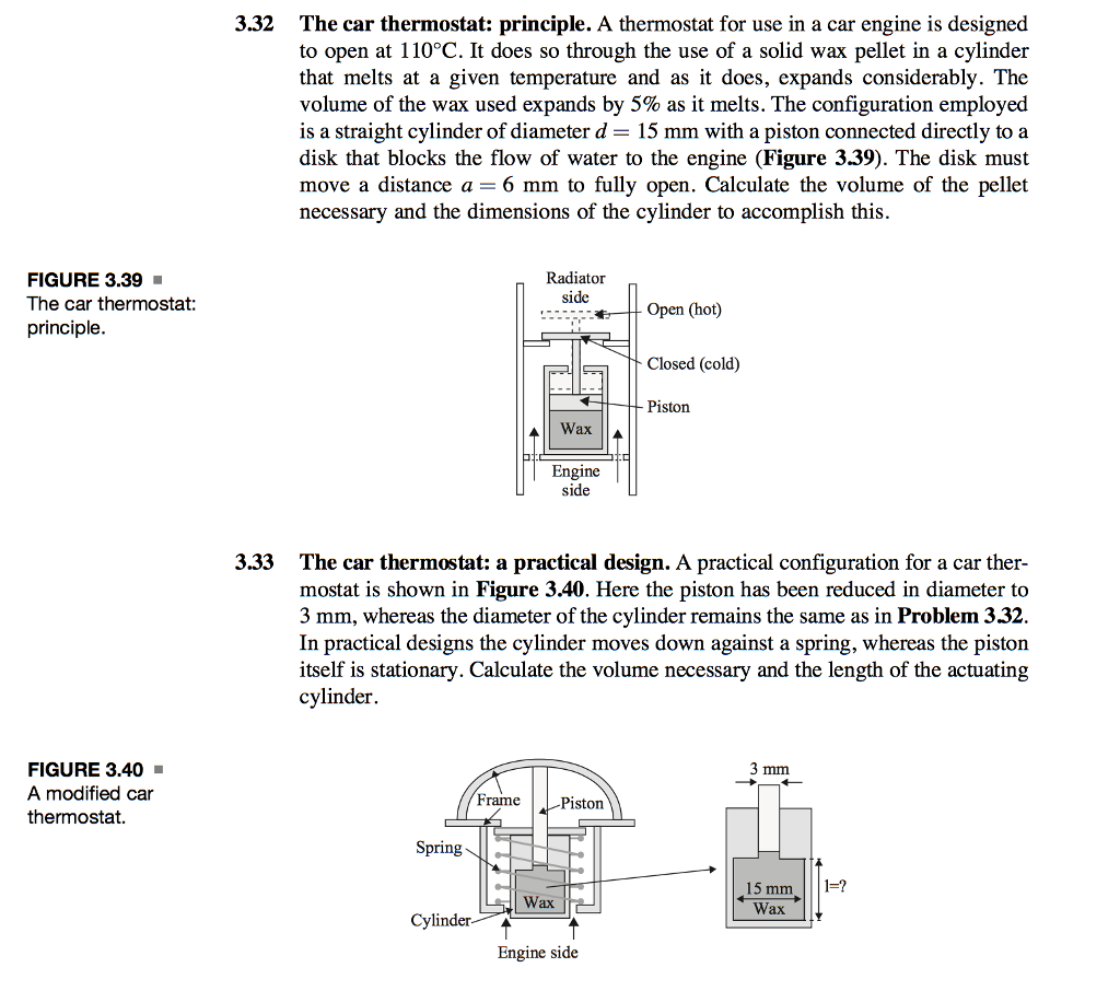 Solved The car thermostat principle. A thermostat for use