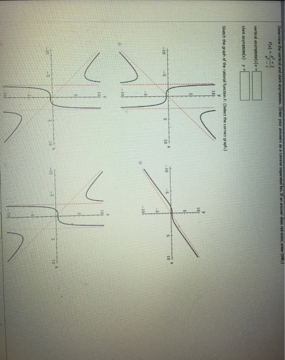 Solved Determine the vertical and slant asymptotes. F(x) = | Chegg.com