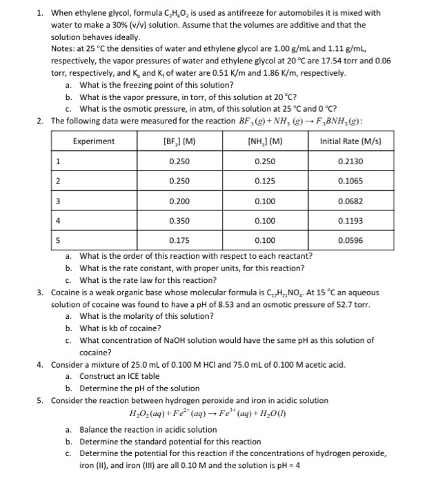 Solved When ethylene glycol, formula C_2H_6O_2 is used as | Chegg.com