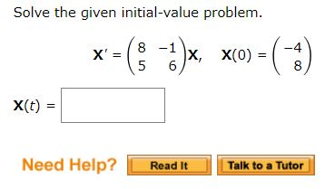 Solved Solve The Given Initial Value Problem 8 1 X 0 4 Chegg Solved Solve The Given Initial Value Problem 8 1 X 0 4 Chegg