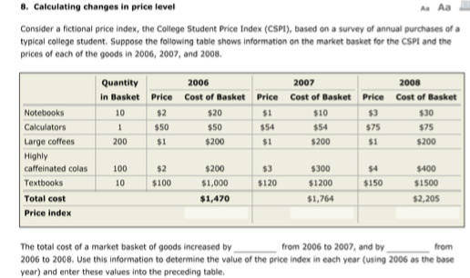 Solved Calculating changes in price level Consider a | Chegg.com