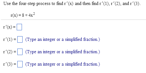 Solved Use the four-step process to find r x) and then find | Chegg.com