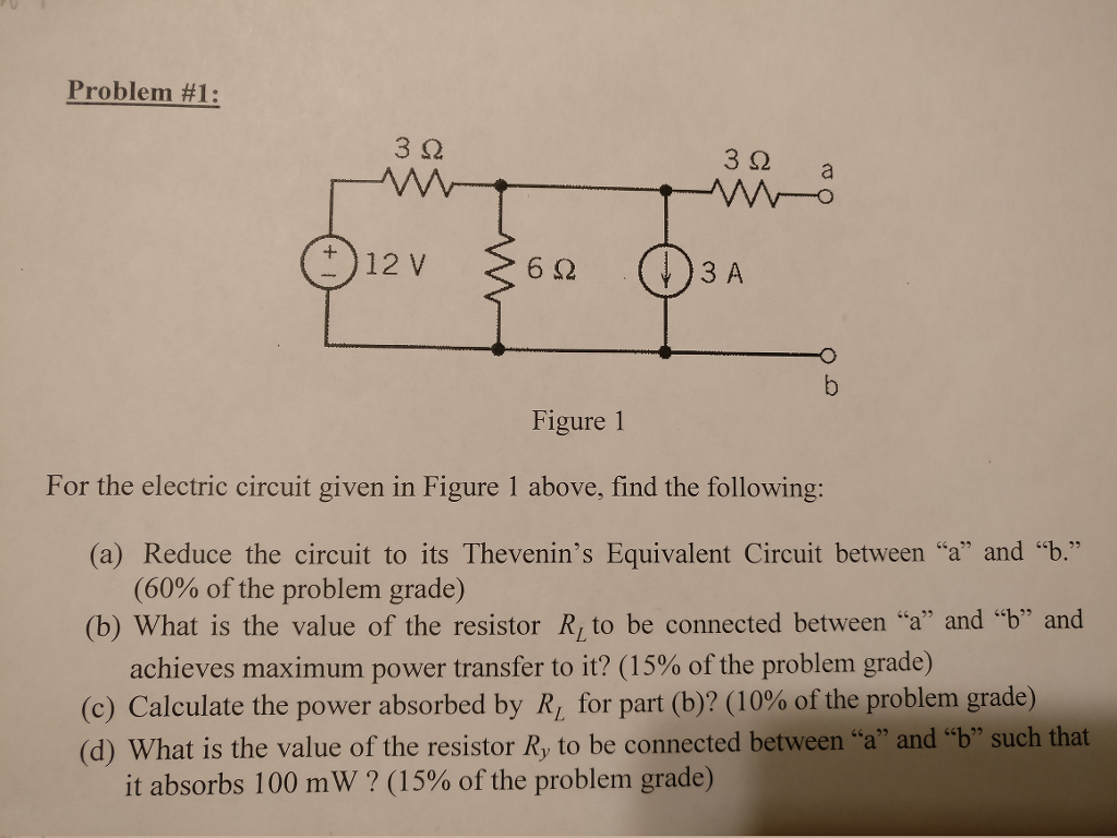 Solved For the electric circuit given in Figure 1 above, | Chegg.com