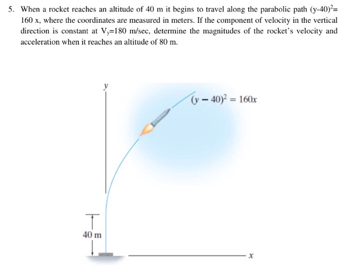 Solved 5. When a rocket reaches an altitude of 40 m it