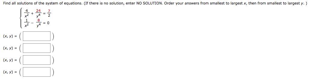 Solved Find all solutions of the system of equations. (If | Chegg.com