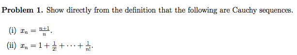 Solved Show directly from the definition that the following | Chegg.com
