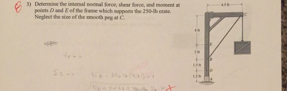 Solved 3) Determine the Internal normal force, shear force, | Chegg.com