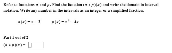 Solved Refer to functions n and p . Find the function (n o | Chegg.com