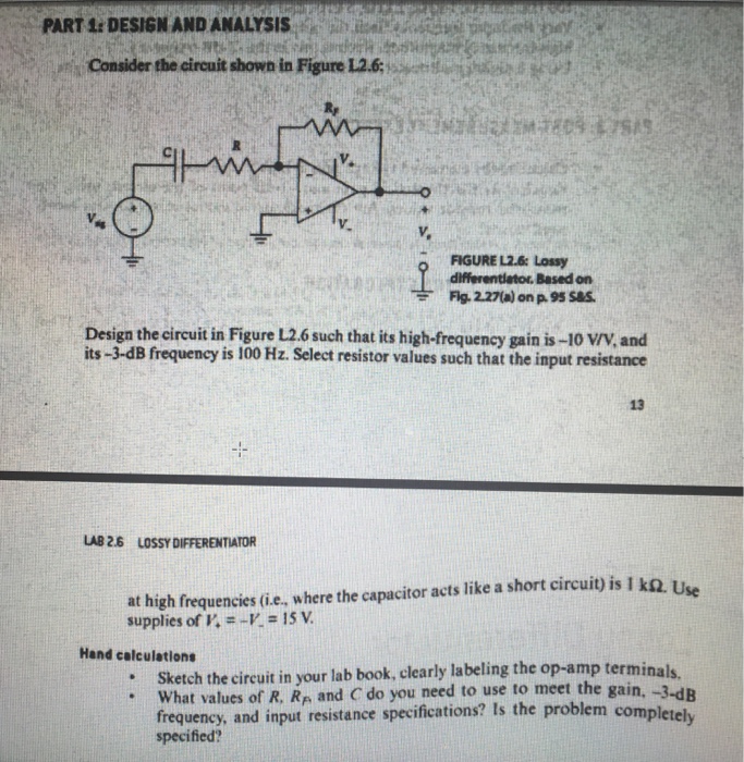 Solved Consider the circuit shown in Figure 1.2.6; Design | Chegg.com