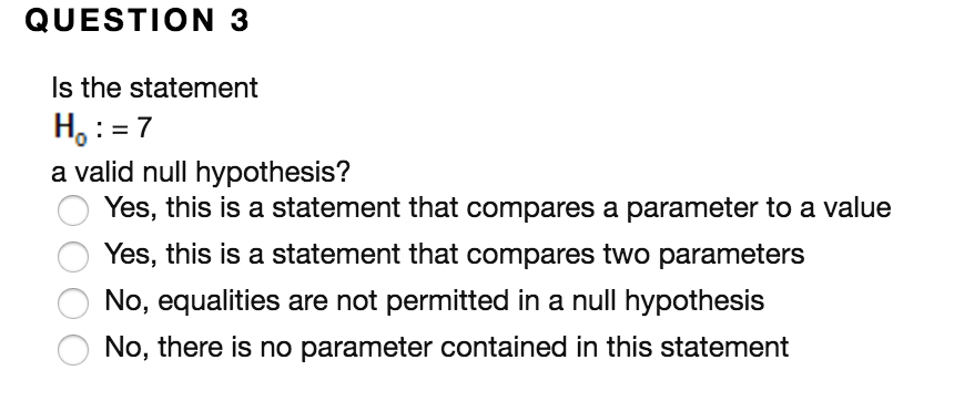 what is a valid null hypothesis statement