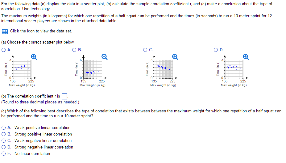 Solved For the following data (a) display the data in a | Chegg.com