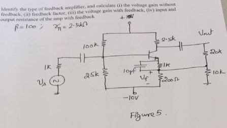 Solved Identify the type of feedback amplifier, and | Chegg.com