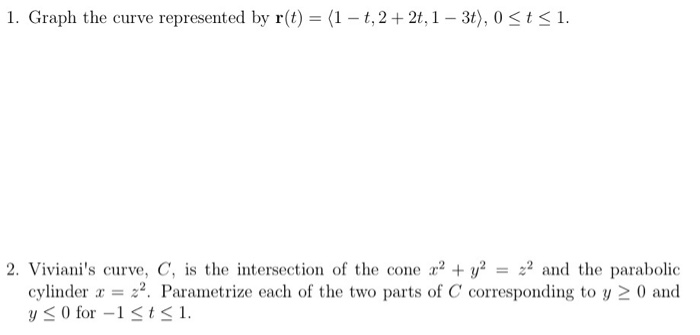 Solved Graph the curve represented by r(t) = (1 - t, 2 + 2t, | Chegg.com