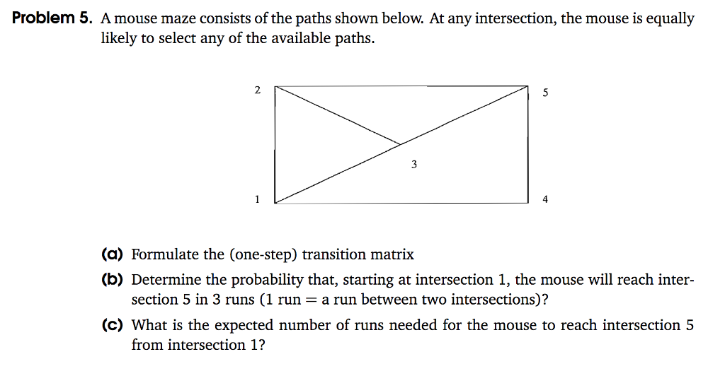 Solved Problem 5. A mouse maze consists of the paths shown | Chegg.com