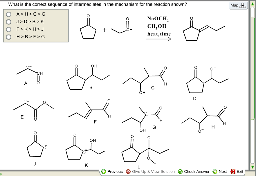 Solved What is the correct sequence of intermediates in the | Chegg.com