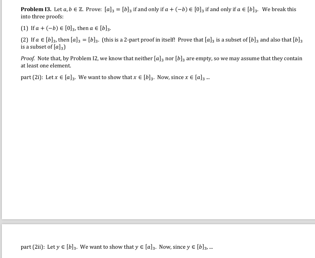 Solved Problem13. Leta, Bez. Prove: [a],-[b]? Ifand Only | Chegg.com